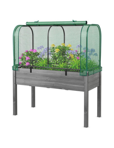 Cama de Jardín Elevada Giantex con Cubierta Invernadero PE