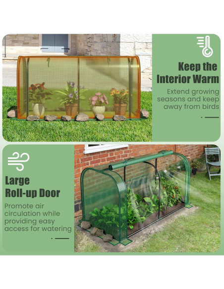 Cama de Jardín Elevada Giantex con Cubierta Invernadero PE