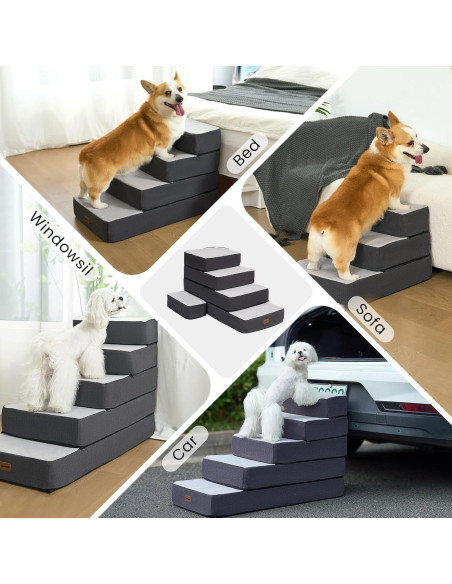 Escaleras Ajustables para Perros Garnpet 3 Pasos Antideslizantes