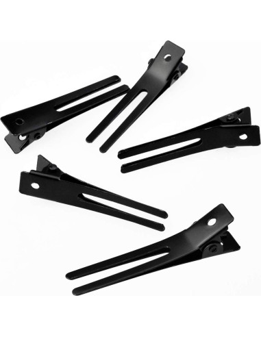 Pinzas de Doble Punta Wobe para Peluquería 50pcs Metal Negro