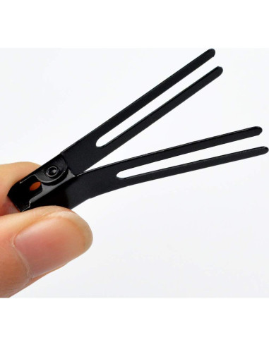 Pinzas de Doble Punta Wobe para Peluquería 50pcs Metal Negro