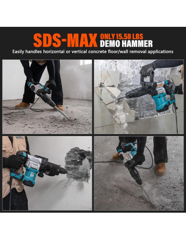 Martillo Demoledor Eléctrico Berserker 1300W 7.26kg SDS-Max