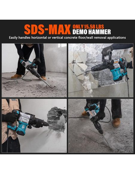 Martillo Demoledor Eléctrico Berserker 1300W 7.26kg SDS-Max