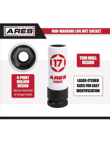 Dado para Tuercas 17mm ARES 59003 con Funda Protectora