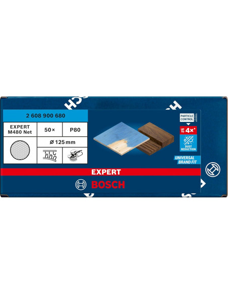 Red de Lijado Bosch Expert M480 125 mm Grano 80 - 50 Piezas