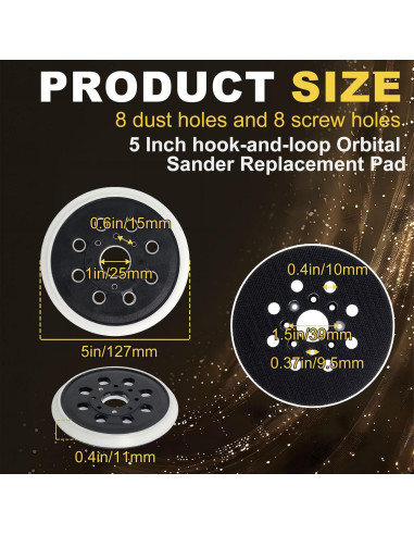 Pad de Lijado 5" Gancho y Bucle Poweka RS035 Compatible Bosch