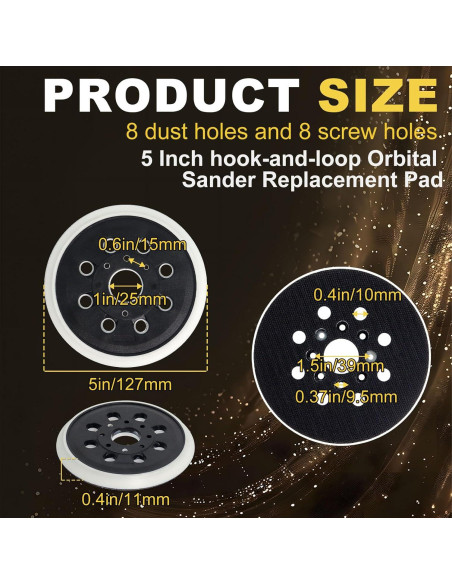 Pad de Lijado 5" Gancho y Bucle Poweka RS035 Compatible Bosch