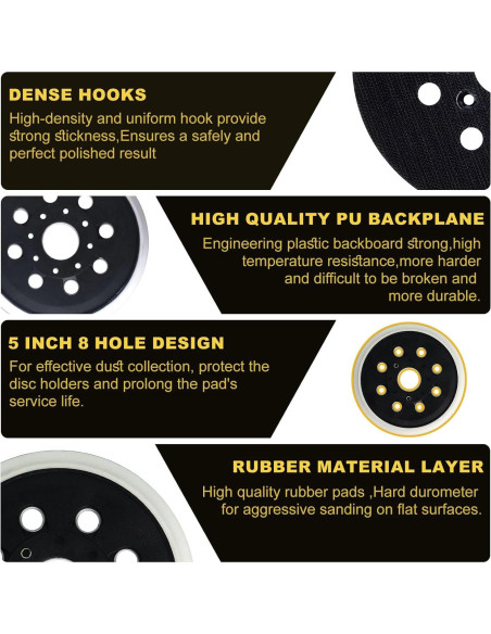 Pad de Lijado 5" Gancho y Bucle Poweka RS035 Compatible Bosch