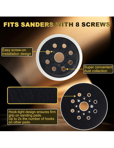 Pad de Lijado 5" Gancho y Bucle Poweka RS035 Compatible Bosch