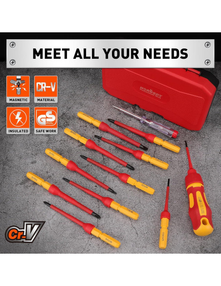 Juego de Destornilladores Aislados HORUSDY 1000V - 13 Piezas