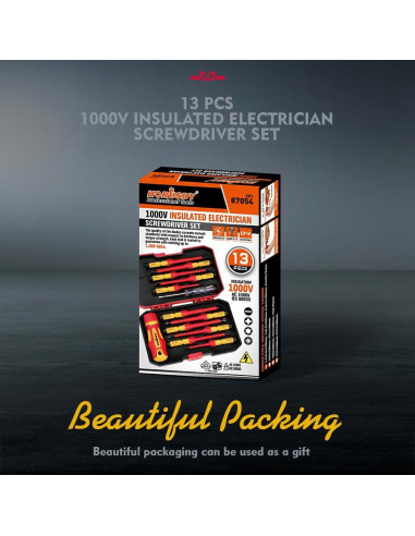 Juego de Destornilladores Aislados HORUSDY 1000V - 13 Piezas