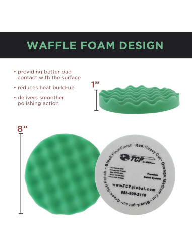 Kit de Pulido Profesional TCP Global 8" con 6 Almohadillas