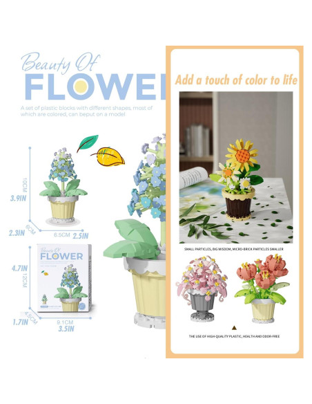 Set de 12 Bloques de Construcción Jollcnoia Plantas en Macetas