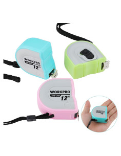 Cinta Métrica Compacta WORKPRO 3 Pcs 3.66m Auto-Bloqueo