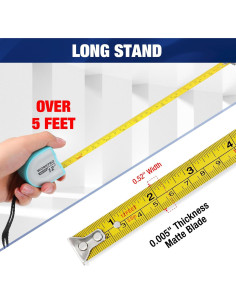 Cinta Métrica Compacta WORKPRO 3 Pcs 3.66m Auto-Bloqueo 2