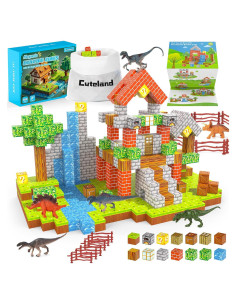 Juego de Bloques Magnéticos 108PCS - Dinosaurios y Selva