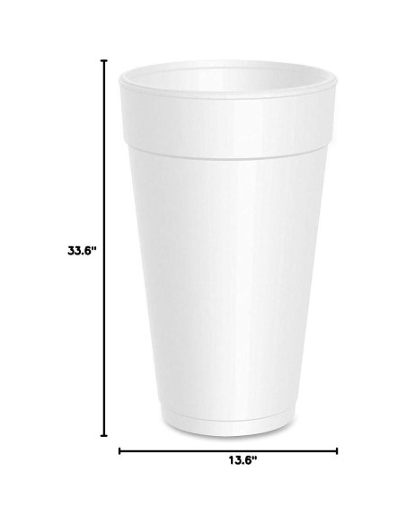 Vasos de Espuma Aislada Dart 20J16 20 Oz 591 ml Blancos