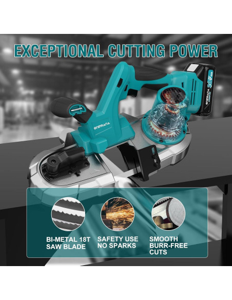 Sierra de Banda Inalámbrica ONEMANA 20V 2.5" para Metal