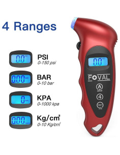 Medidor de Presión de Neumáticos Digital FOVAL 150 PSI 3 Unidades 2