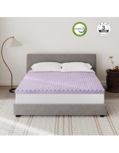 Topper de colchón Dyonery 2" espuma viscoelástica lavanda 2