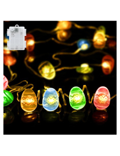 Cadena de Luces LED de Pascua 3M FFZZKJ Multicolor con Temporizador