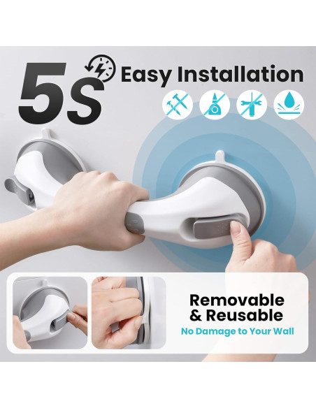 Barra de Ducha TAILI 30.48 cm Gris para Seguridad en Baño