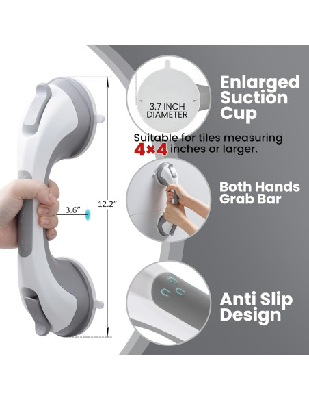 Barra de Ducha TAILI 30.48 cm Gris para Seguridad en Baño