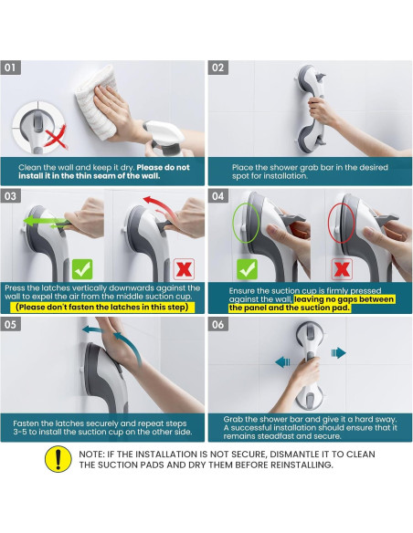 Barra de Ducha TAILI 30.48 cm Gris para Seguridad en Baño