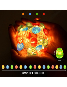Cadena de Luces LED de Pascua 3M FFZZKJ Multicolor con Temporizador 2