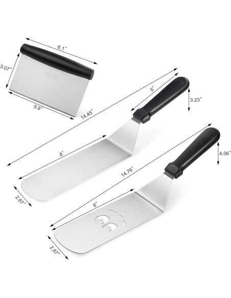 Juego de Espátulas de Acero Inoxidable Nuevo Star 3 Piezas