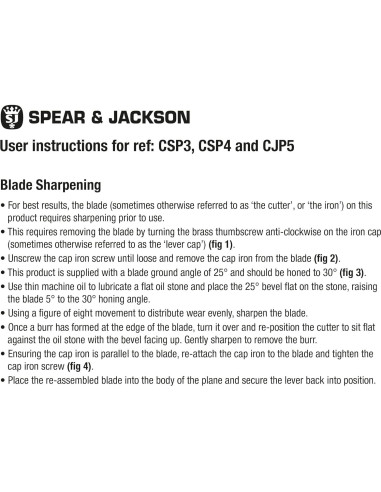 Plano de Carpintería Spear & Jackson CSP4 No. 4 248mm