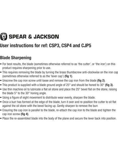 Plano de Carpintería Spear & Jackson CSP4 No. 4 248mm