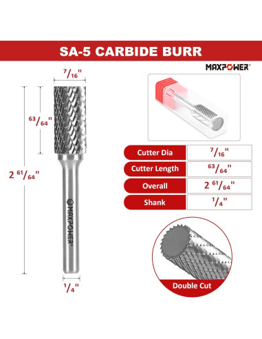 Juego de Fresas de Carburo MAXPOWER 3 Piezas 6.35 mm