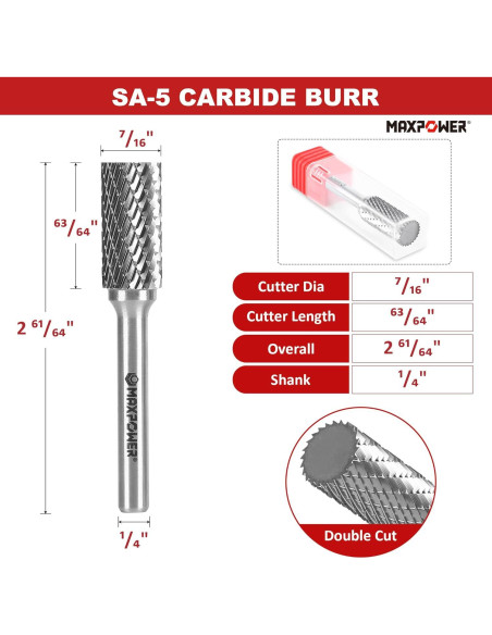 Juego de Fresas de Carburo MAXPOWER 3 Piezas 6.35 mm