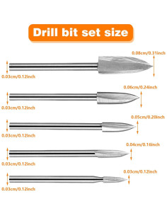 Juego de Puntas de Tallado en Madera 5 PCS Teaaha 2-7mm 2