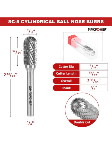 Juego de Fresas de Carburo MAXPOWER 3 Piezas 6.35 mm