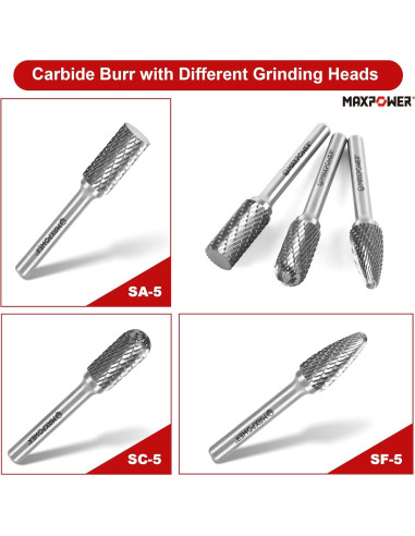 Juego de Fresas de Carburo MAXPOWER 3 Piezas 6.35 mm