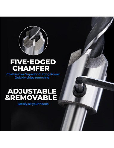 Juego de Brocas de Avellanado Amoolo 7 Piezas para Madera