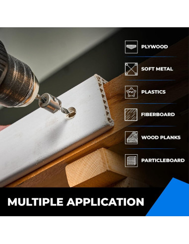 Juego de Brocas de Avellanado Amoolo 7 Piezas para Madera