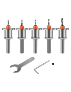 Set de 5 Brocas de Avellanado 8x10mm Trvoxviq con Tope Ajustable