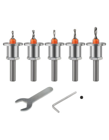 Set de 5 Brocas de Avellanado 8x10mm Trvoxviq con Tope Ajustable