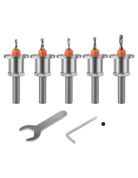 Set de 5 Brocas de Avellanado 8x10mm Trvoxviq con Tope Ajustable