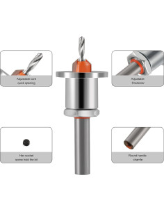 Set de 5 Brocas de Avellanado 8x10mm Trvoxviq con Tope Ajustable 2