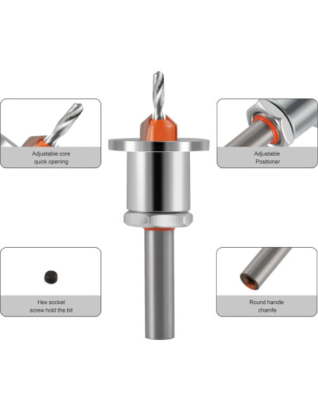 Set de 5 Brocas de Avellanado 8x10mm Trvoxviq con Tope Ajustable