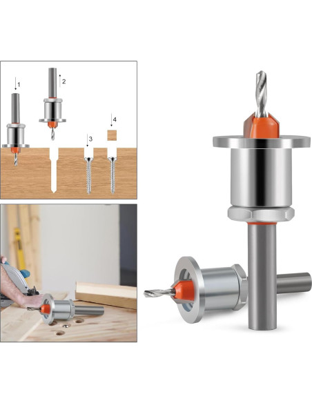 Set de 5 Brocas de Avellanado 8x10mm Trvoxviq con Tope Ajustable