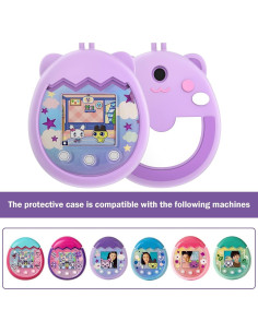 Funda de Silicona Azul para Tamagotchi Pix con Lanyard 2