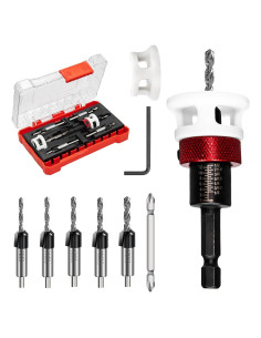 Juego de Brocas de Avellanado HSS M2 5 Piezas con Llave