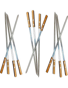 Paquete de 12 Pinchos para Kebab Amestar 59.69 cm Acero Inoxidable 2