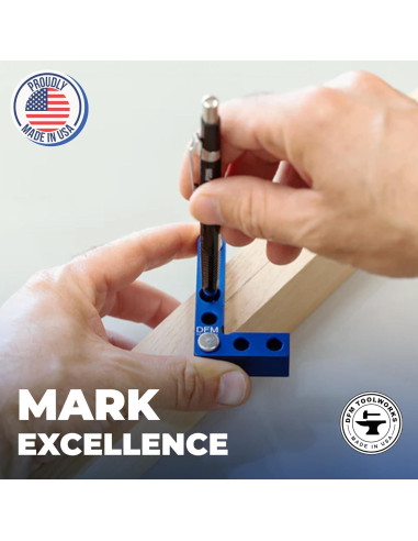 Cuadrado y Buscador de Centro DFM - Herramienta de Carpintería Precisa