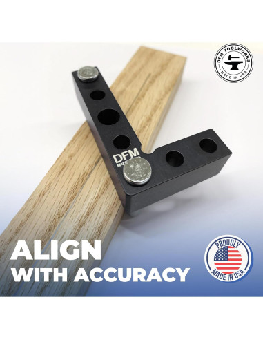 Cuadrado y Buscador de Centro DFM - Herramienta de Carpintería Precisa